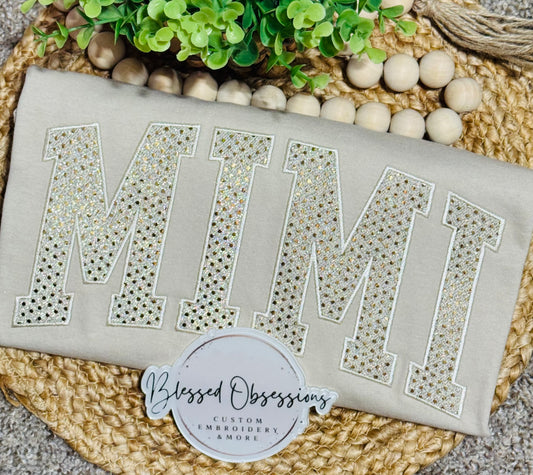 MIMI sparkle shirt,Mimi appliqued shirt,Mimi embroidered shirt, Mimi shirt, Nana, Mama, gift for Mimi, Mimi custom shirt, Mother's Day Gift