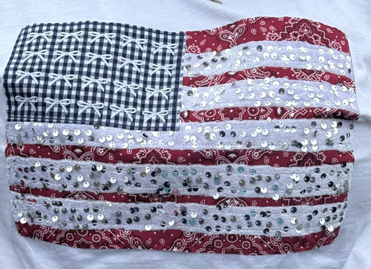 Flag shirt, American Flag shirt, Cute shirt for women, USA shirt, Flag applique shirt